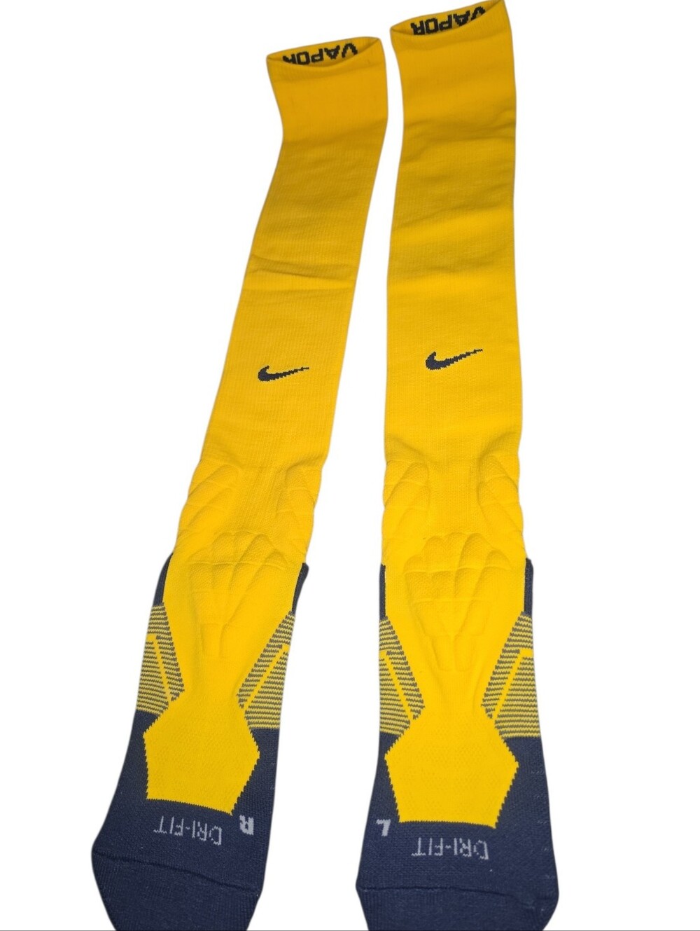 Unisex Nike Vapor Over The Calf Dri-Fit Socks. Brand New. Size XL Yellow/Navy